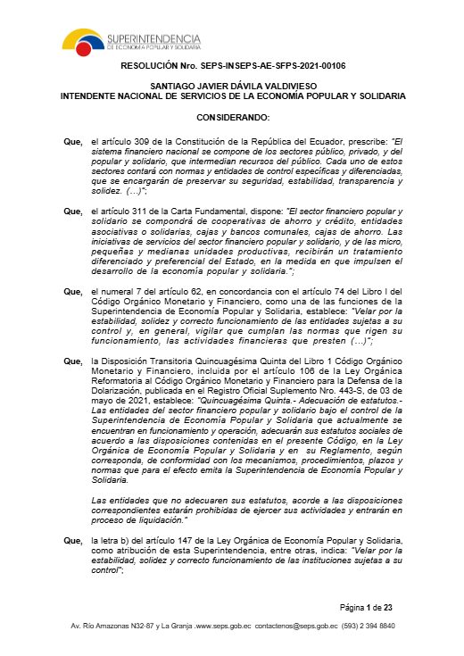 Portada: Estatuto Social